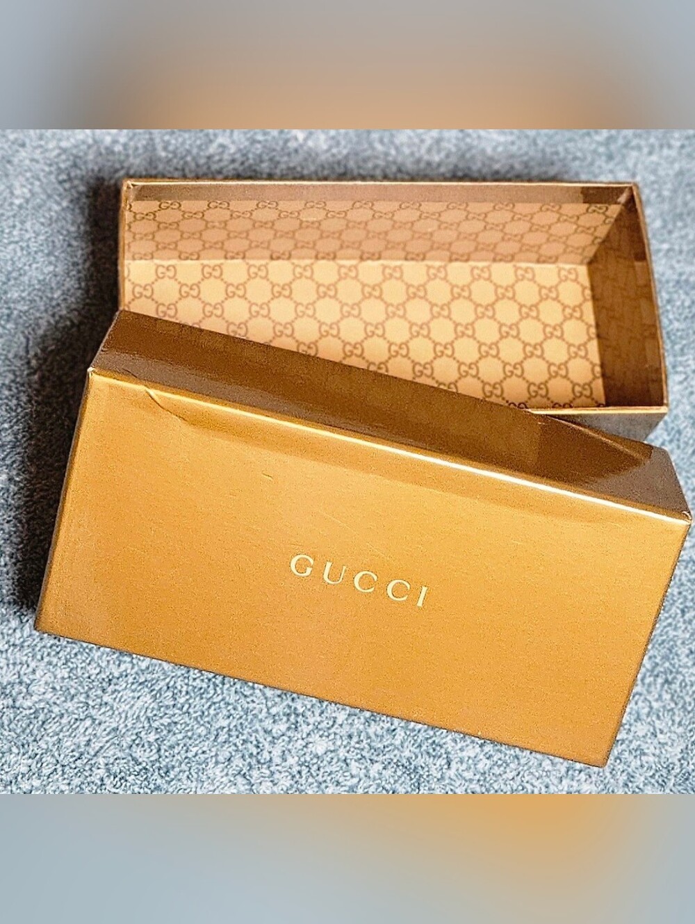 Authentic Gucci Sunglasses Gift Box Case Brown GG Monogram Logo Marmont Pouch